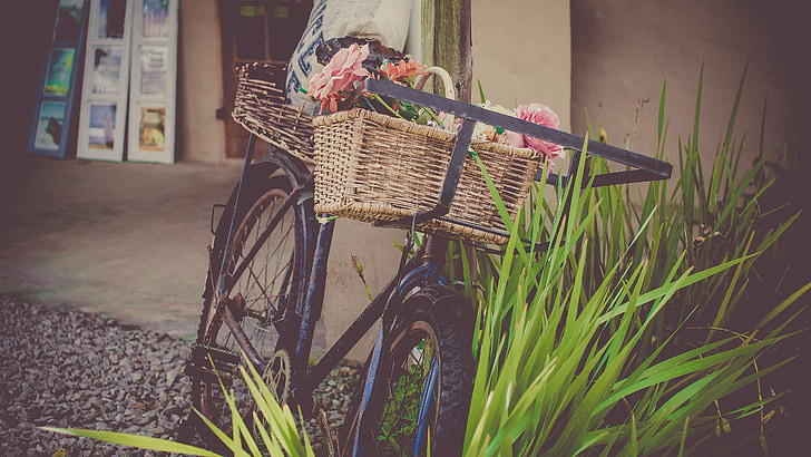 black commuter bike with basket