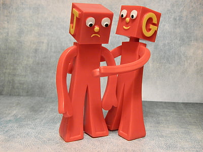 red letter J and G plastic toys