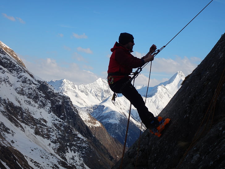 Royalty-Free photo: Person climbing on mountain