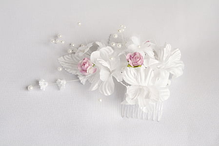 white floral-accent french comb