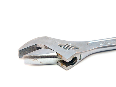 grey metal adjustable wrench