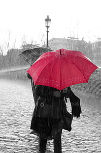 woman under umbrella