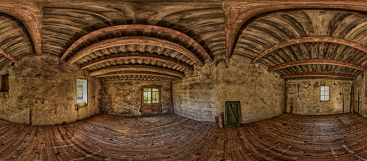 fish eye photography of building interior