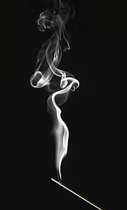 photo of smoke under black background