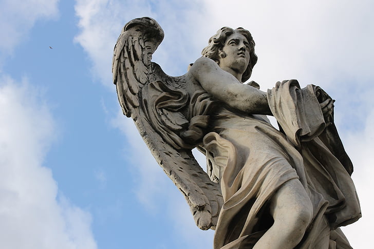 low-angle view of angel statue
