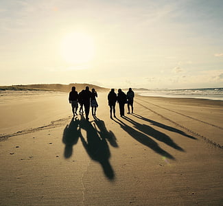 group of people walking on brown sand during daytime