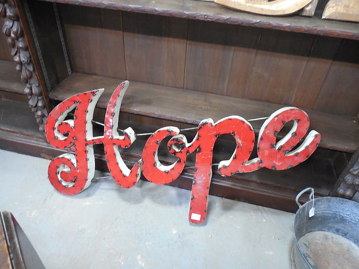 red hope letter decor
