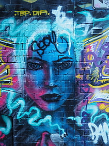 female face wall paint