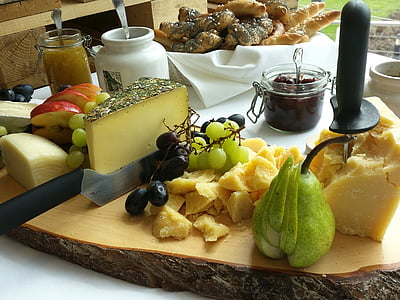 Royalty-Free photo: Varieties of food on plates and trays on display ...