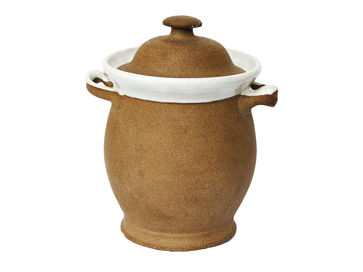 white and brown amphora vase