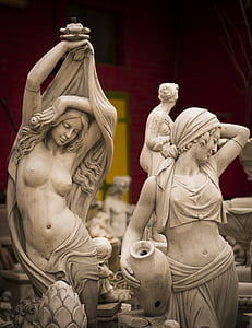 woman, statue, sculpture, figure, stone figure, mermaid