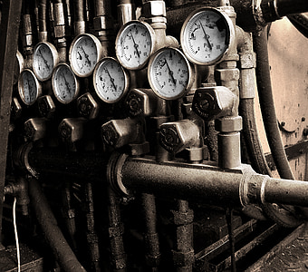 photography of pressure gauges
