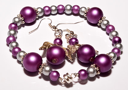 jewelry, bracelet, earrings, angels, beads, syrenfärgade