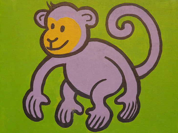 illustration of grey monkey