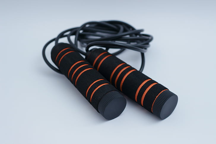 black and orange skipping rope