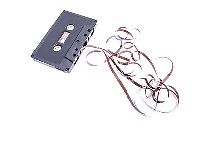 black and brown cassette tape