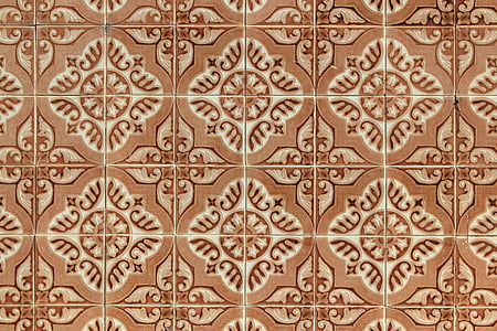 brown and gray floral cloth