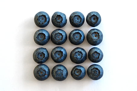 sixteen blueberries