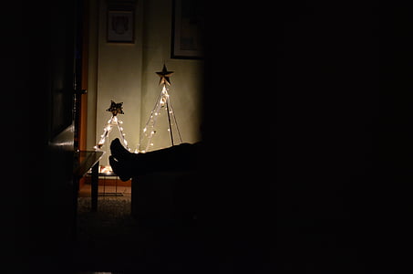 decoration, christmas, tree, star, illuminated, chain