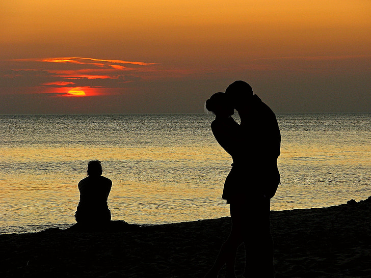 silhouette of couples