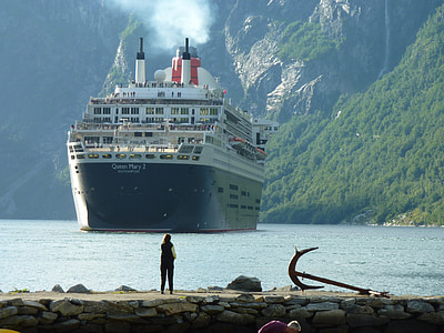 person looking at cruise ship during daytime