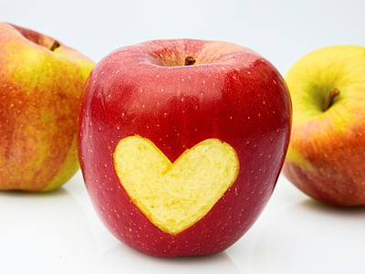 heart carved honeycrisp apple