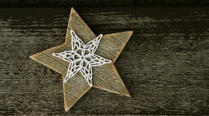 brown and white star wall decor