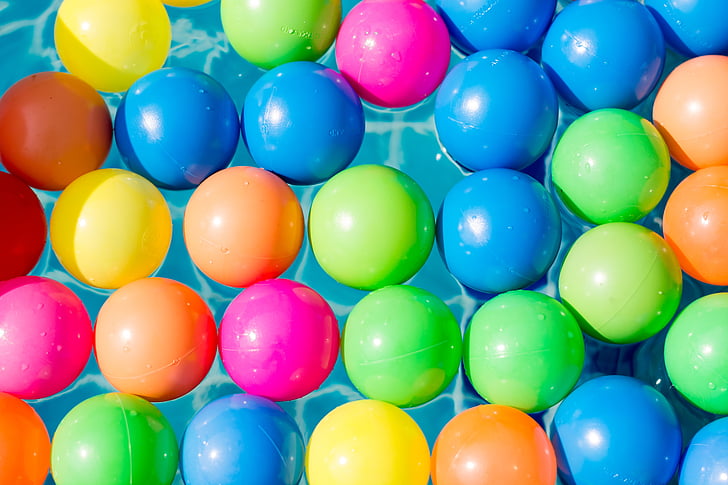 assorted-color plastic ball lot