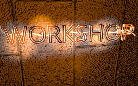 workshop lighted signage