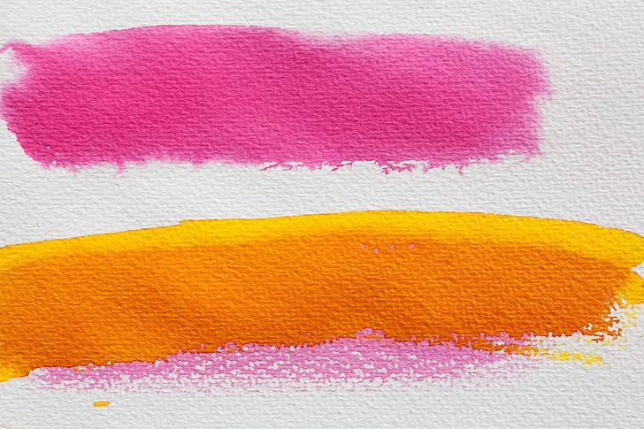 pink and yellow paints