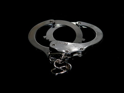 locked gray handcuffs