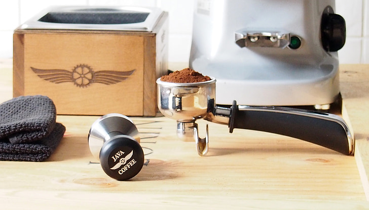 Royalty-Free photo: Coffee beans in grinder | PickPik