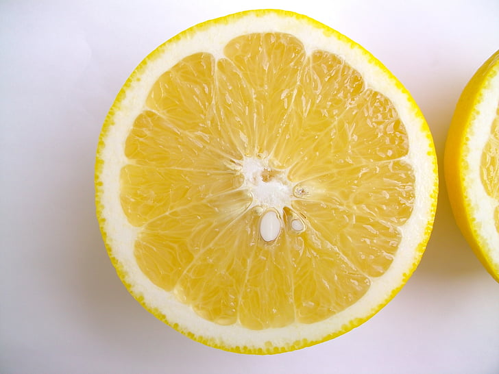 sliced lemon fruit