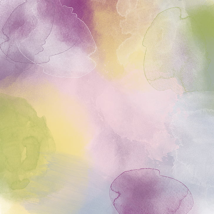 white, yellow, and purple abstract painting