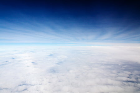 aerial view of white cumulus clouds under blue sky during daytime