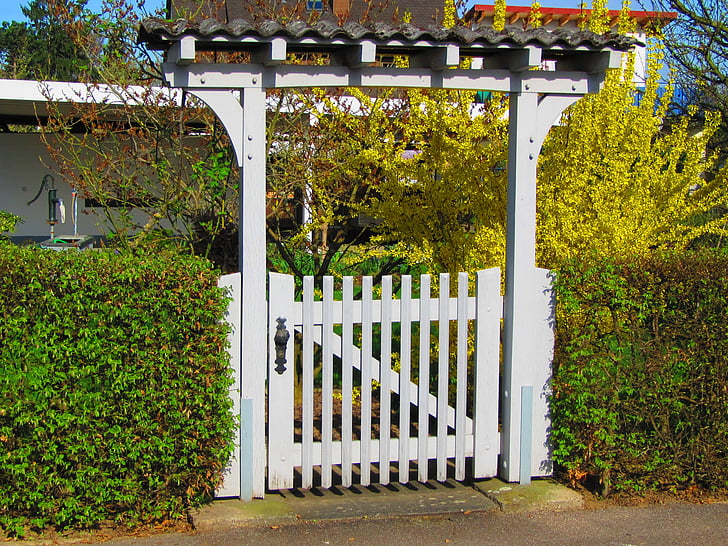 white wooden gate