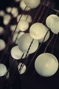 shallow focus photography of white balls
