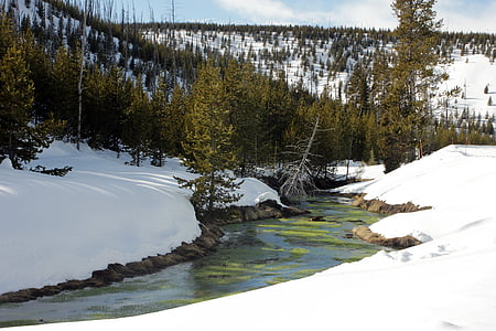river between snow land