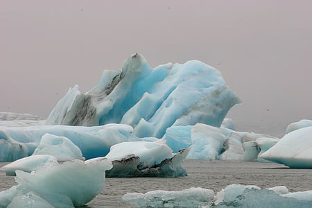 photograph of ice bergs