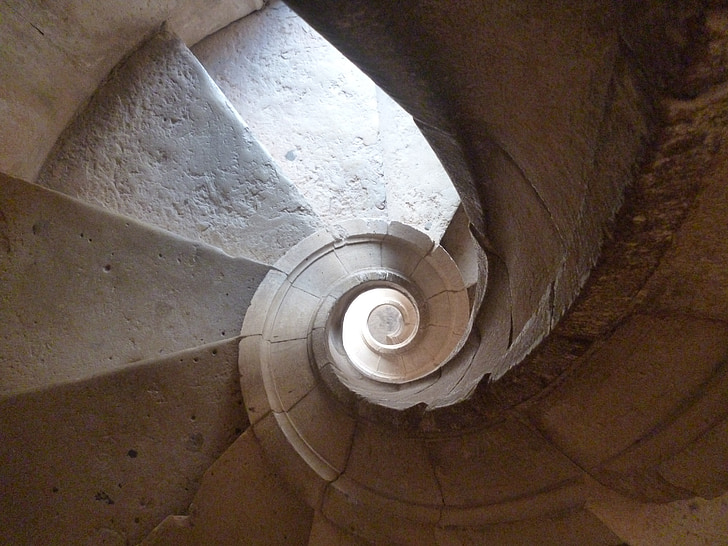 grey spiral staircase