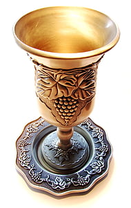 brass goblet in white background