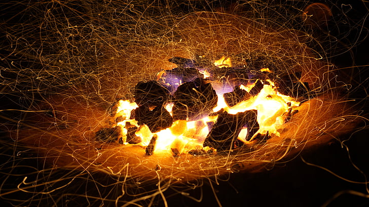 steel wool photo of bonfire