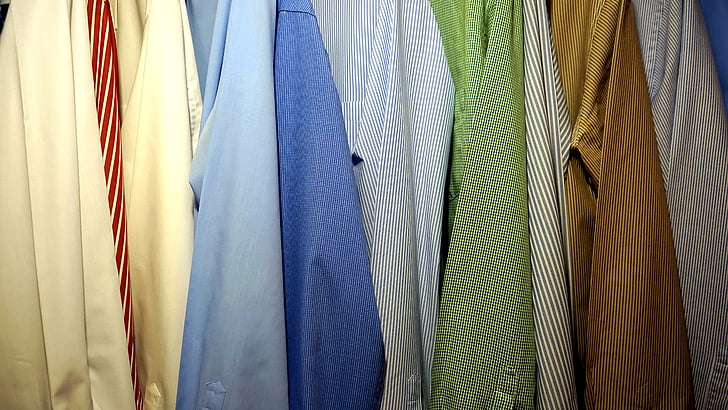 assorted-color pinstriped shirts