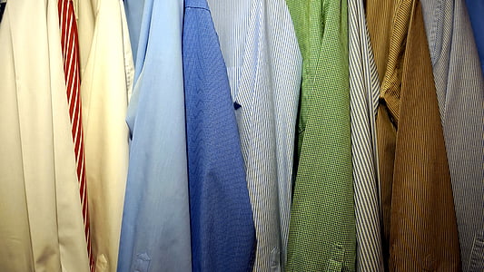 assorted-color pinstriped shirts