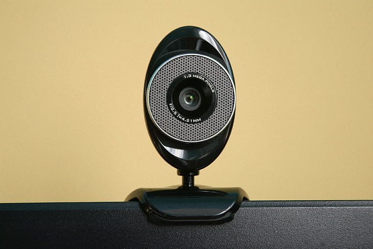 black and gray webcam