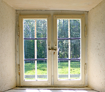 room with closed window