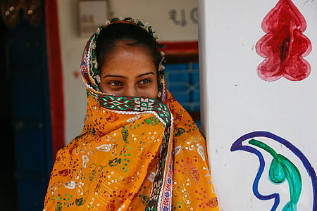 woman wearing multicolored traditional dress