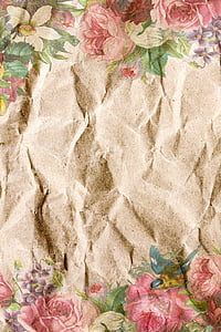 brown and pink floral textile