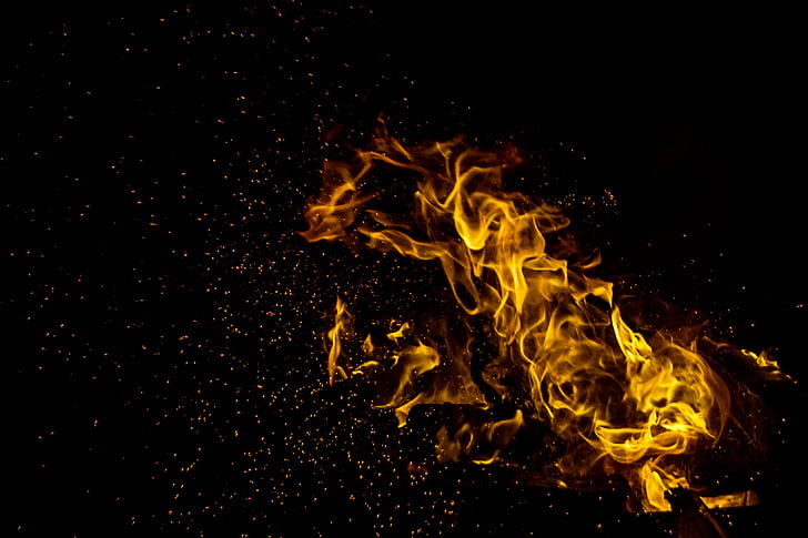 illustration fire with black background