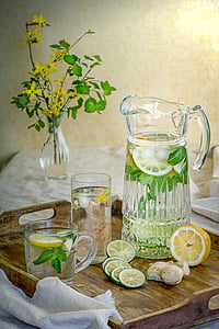 clear glass pitcher